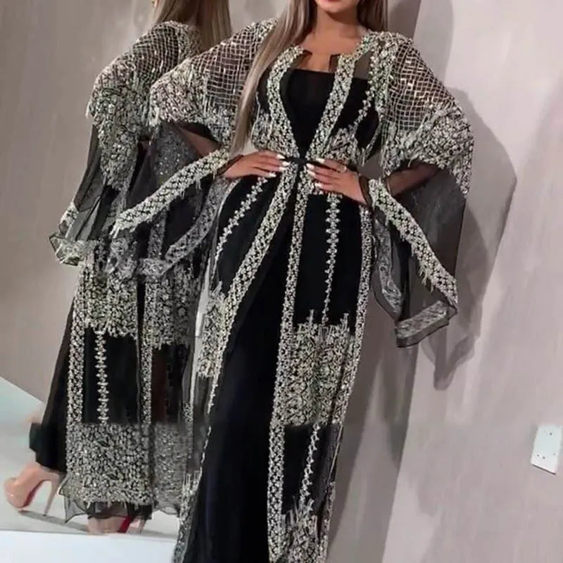 High Class- Embroidery Ramadan -Embroidered Abaya – Elegant Evening Layer by CELMYS