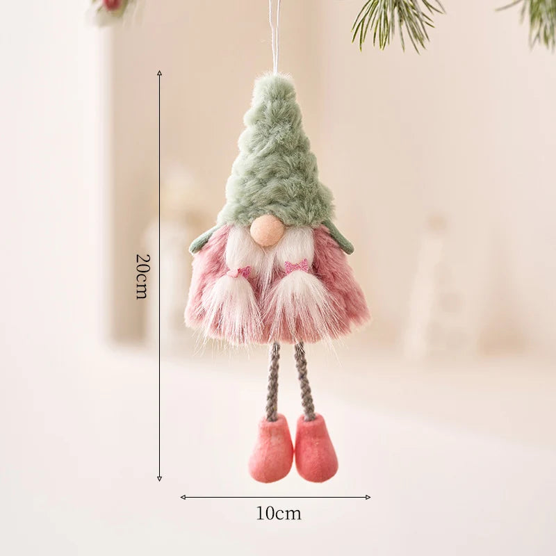 Handmade Christmas Plush Ornaments – Nordic Pastel Gnomes & Snowmen