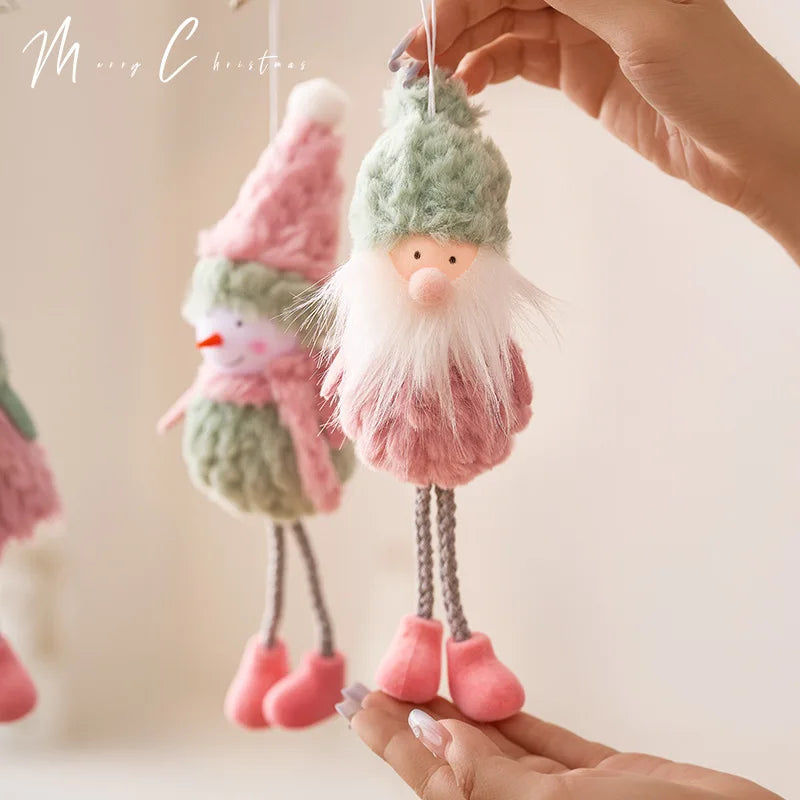 Handmade Christmas Plush Ornaments – Nordic Pastel Gnomes & Snowmen