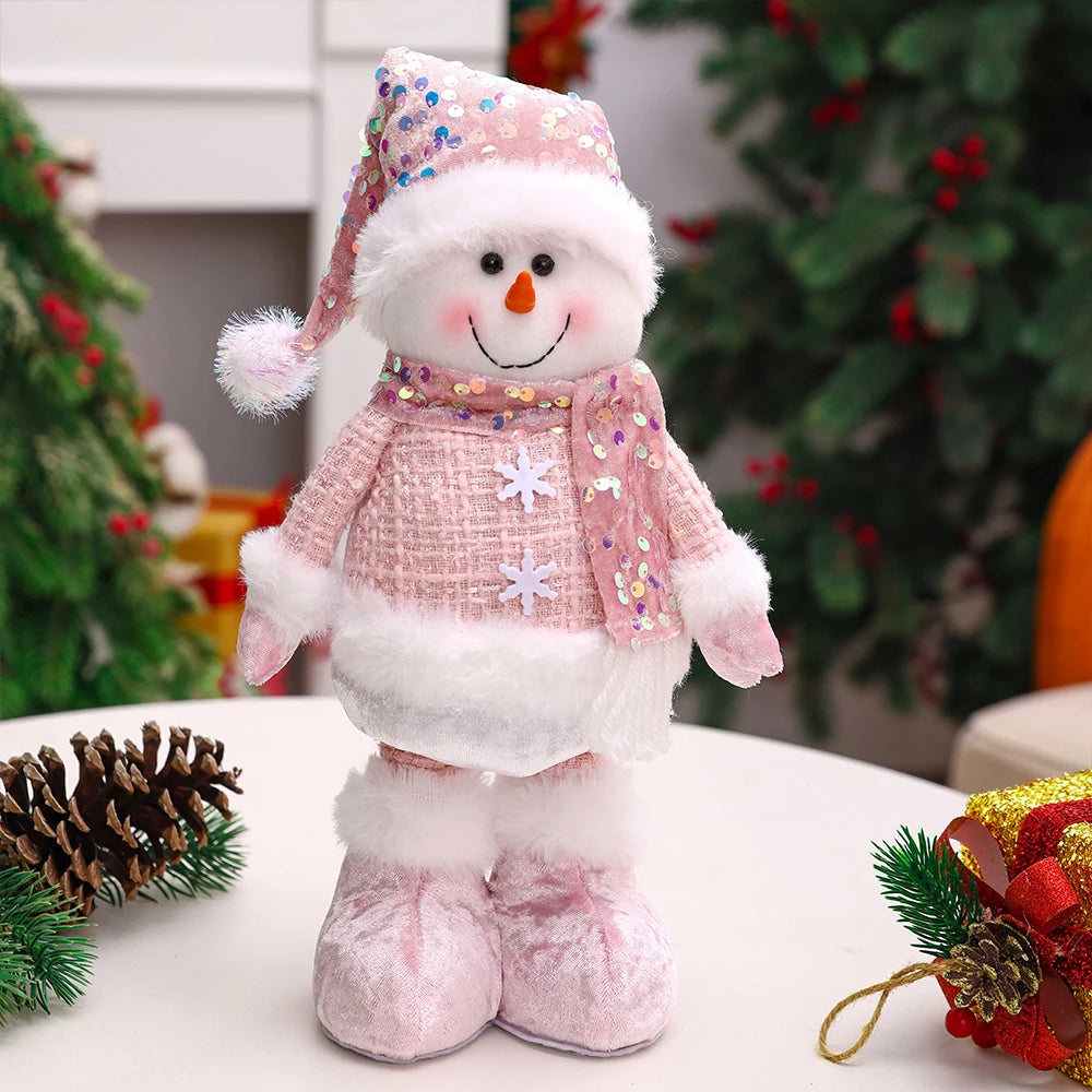 Handmade Pink Christmas Dolls Set – Elegant Winter Collection